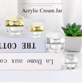 10g Clear Octagonal Jar with Gold Lid - For Cream, Makeup &amp; Jewelry