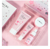 "Kit Visage Sakura : Nettoyant, Sérum, Crème Visage, Réduction des Cernes, Crème Contour des Yeux – Soins de la Peau Coréens"