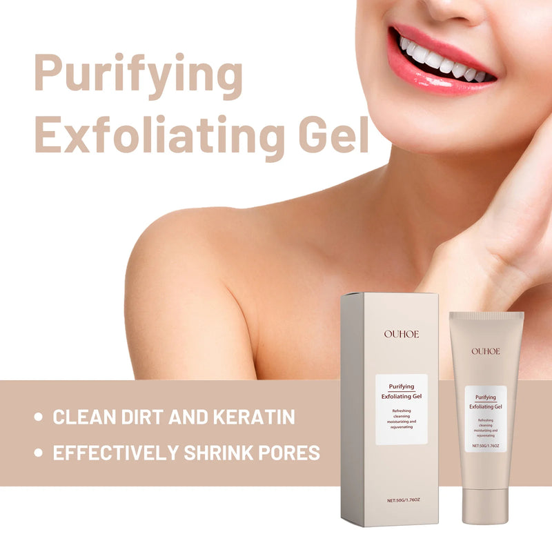 Gel Exfoliant Réducteur de Pores, Répare les Rougeurs, Nettoyage Profond, Élimine les Peaux Mortes, Atténue les Taches Brunes, Éclaire et Hydrate, Gommage Peeling pour le Visage