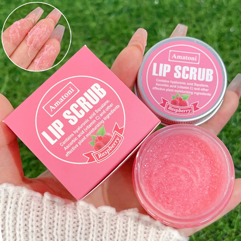 Fruit Flavor Lip Scrub - Removes Dead Skin, Reduces Lip Fine Lines, Anti-Dryness, Moisturizing, Repairing, Nourishes Lips, Lip Balm