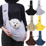 Sac à bandoulière confortable en coton pour animaux, portable et pratique pour chats et chiots, idéal pour les voyages et l'extérieur.