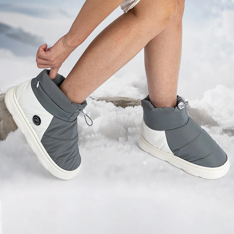 Chaussures Chauffantes Hiver Unisexes avec 3 Niveaux de Chaleur, Rechargeables pour Maison et Bureau