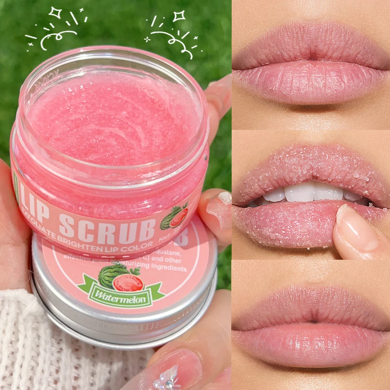 Fruit Flavor Lip Scrub - Removes Dead Skin, Reduces Lip Fine Lines, Anti-Dryness, Moisturizing, Repairing, Nourishes Lips, Lip Balm