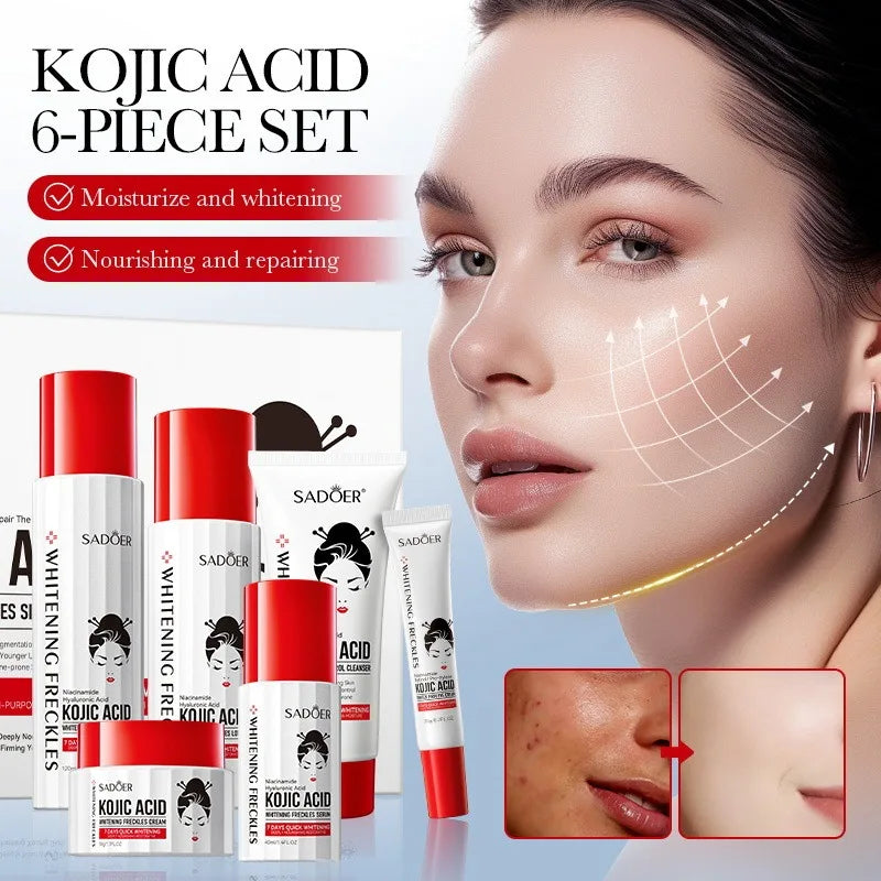 Kojic Acid Lightening Treatment Set - Cleanser, Serum, Creams &amp; Toner