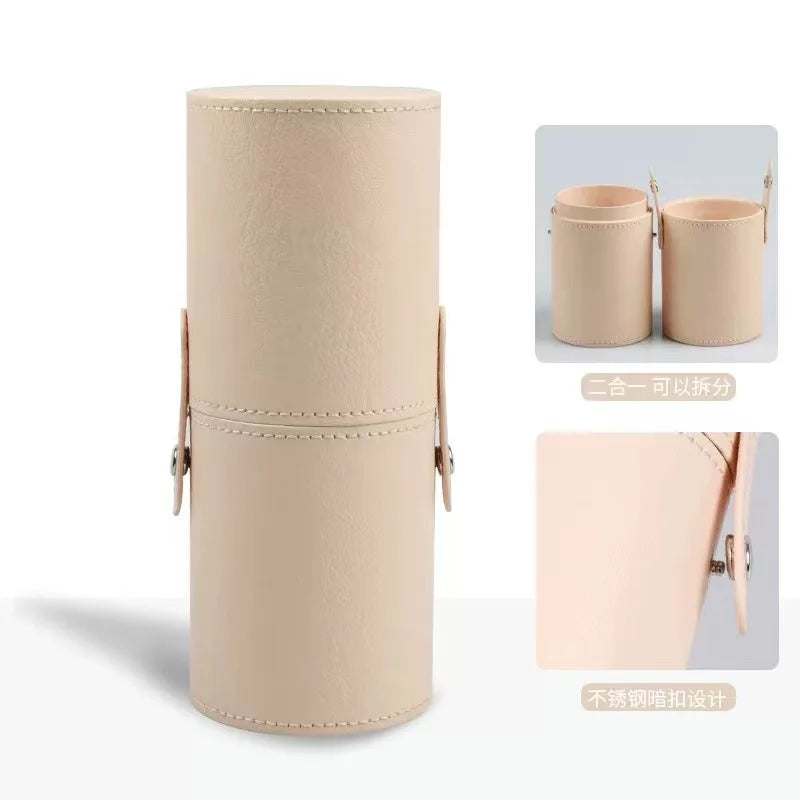 Sac de Voyage en Cuir PU pour Pinceaux Cosmétiques - Porte-Stylo et Outils de Maquillage