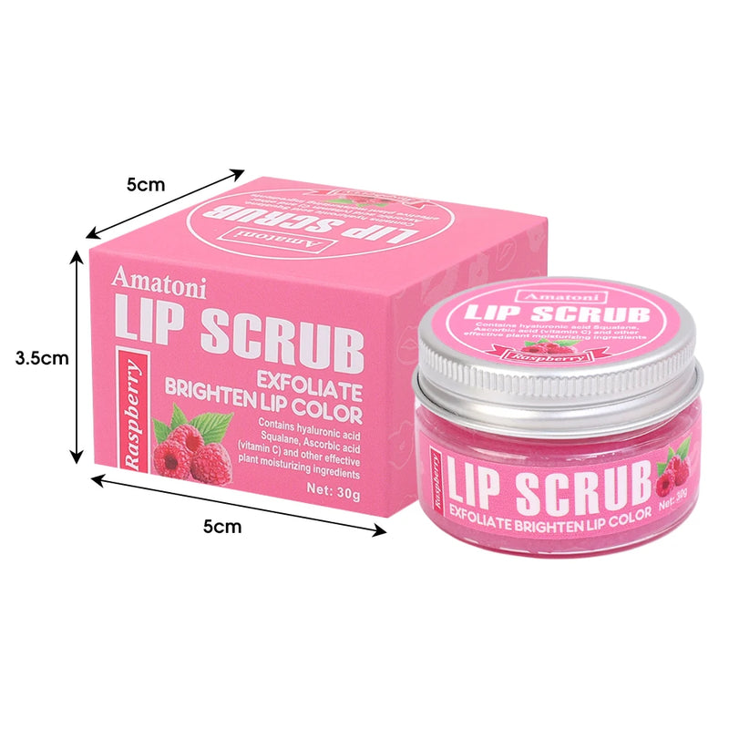 Fruit Flavor Lip Scrub - Removes Dead Skin, Reduces Lip Fine Lines, Anti-Dryness, Moisturizing, Repairing, Nourishes Lips, Lip Balm