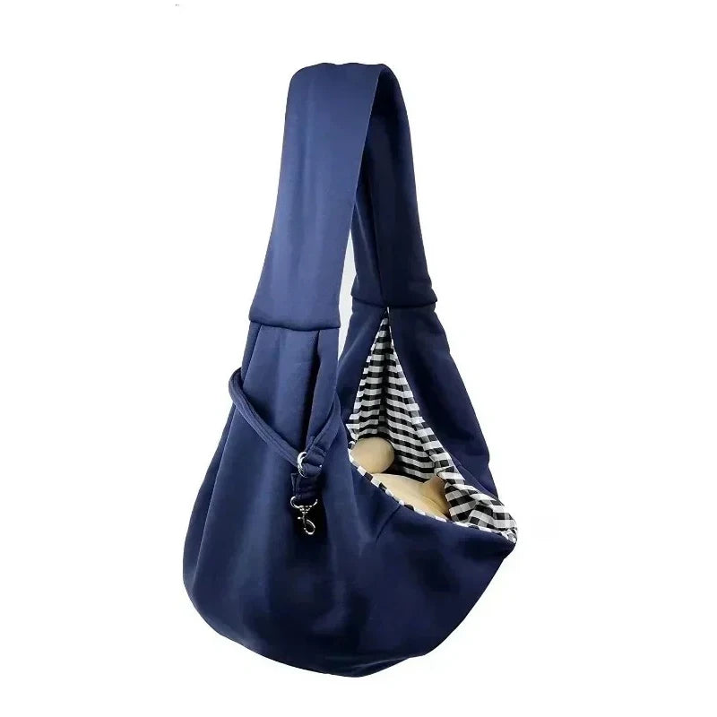 Sac à bandoulière confortable en coton pour animaux, portable et pratique pour chats et chiots, idéal pour les voyages et l'extérieur.