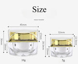 10g Clear Octagonal Jar with Gold Lid - For Cream, Makeup &amp; Jewelry