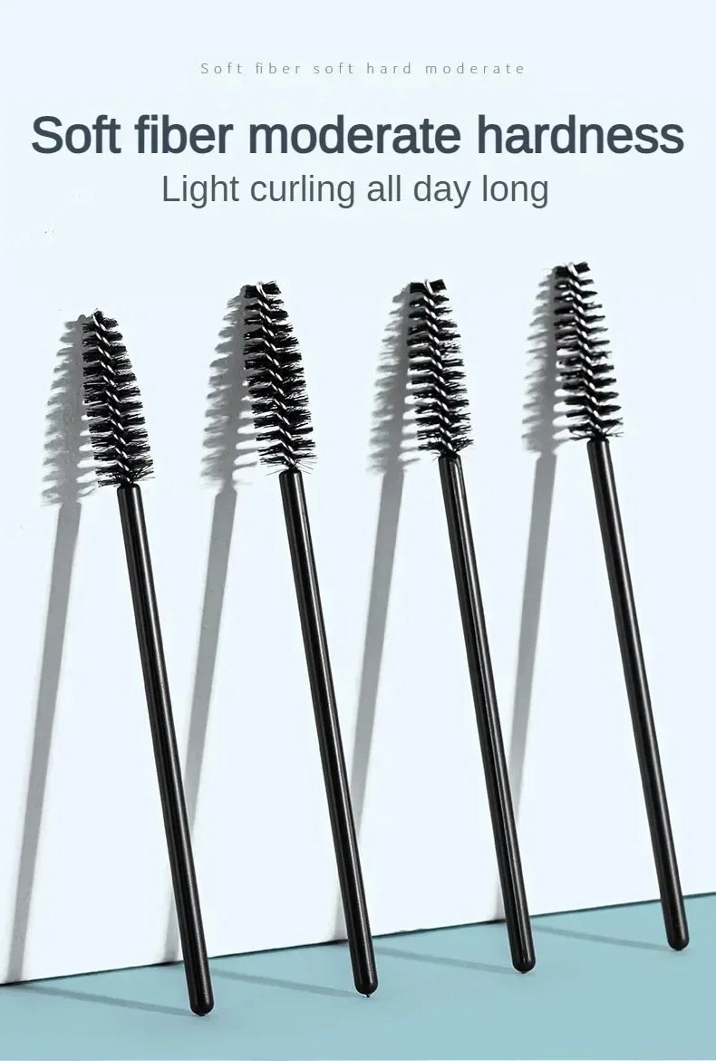 Ensemble de 50 Brosses de Maquillage à Tête Flexible - Accessoires pour Cils et Extensions