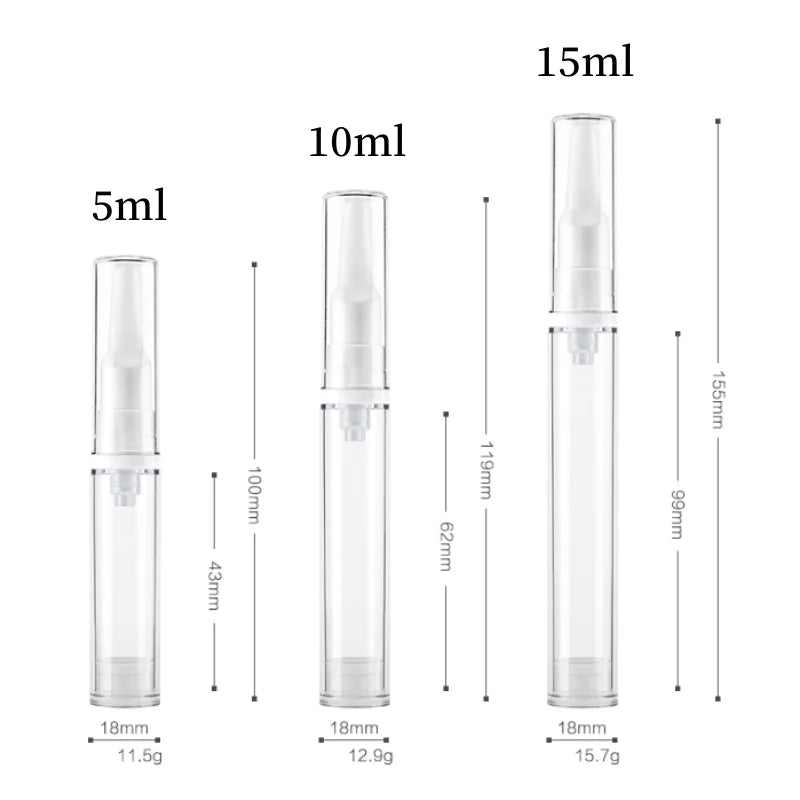 5/10/15ml Refillable Vacuum Bottle - Portable for Foundation, Lotion &amp; Cream