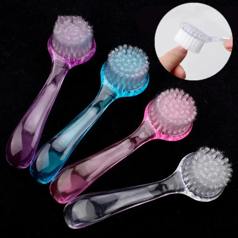 1PC Brosse Douce pour Ongles, Brosse de Nettoyage pour Gel en Art Ongulaire, Poudre et Poussière, avec Poignée en Plastique, Brosse de Soins des Ongles, Tête Ronde, Brosse de Maquillage