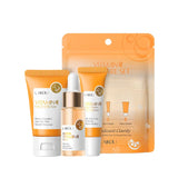 Ensemble de soins de la peau LAIKOU Vitamine C 24K Golden Sakura 3 pièces : Crème pour le visage, Sérum, Crème pour les yeux, Kit de soins hydratants pour le visage.