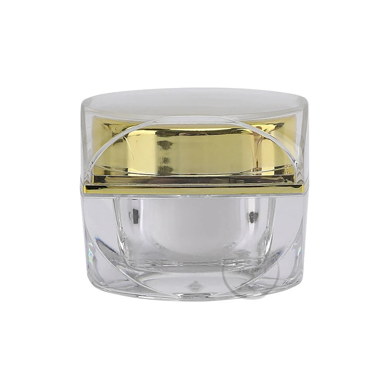 10g Clear Octagonal Jar with Gold Lid - For Cream, Makeup &amp; Jewelry