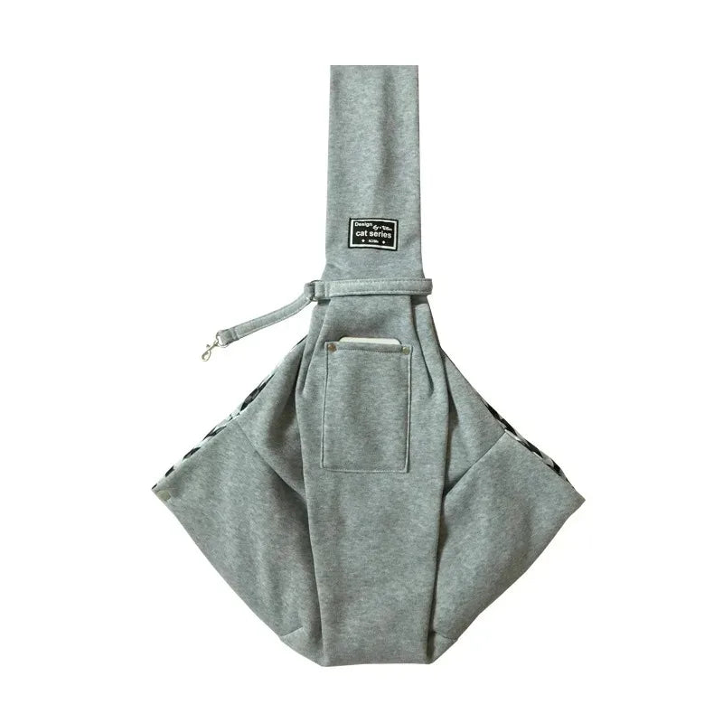 Sac à bandoulière confortable en coton pour animaux, portable et pratique pour chats et chiots, idéal pour les voyages et l'extérieur.