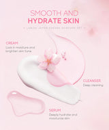 "Kit Visage Sakura : Nettoyant, Sérum, Crème Visage, Réduction des Cernes, Crème Contour des Yeux – Soins de la Peau Coréens"