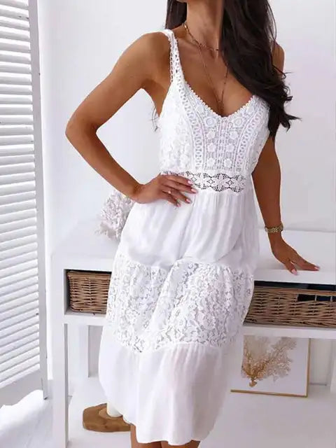 Robe Midi Boho pour Femmes Dos Nu Sexy