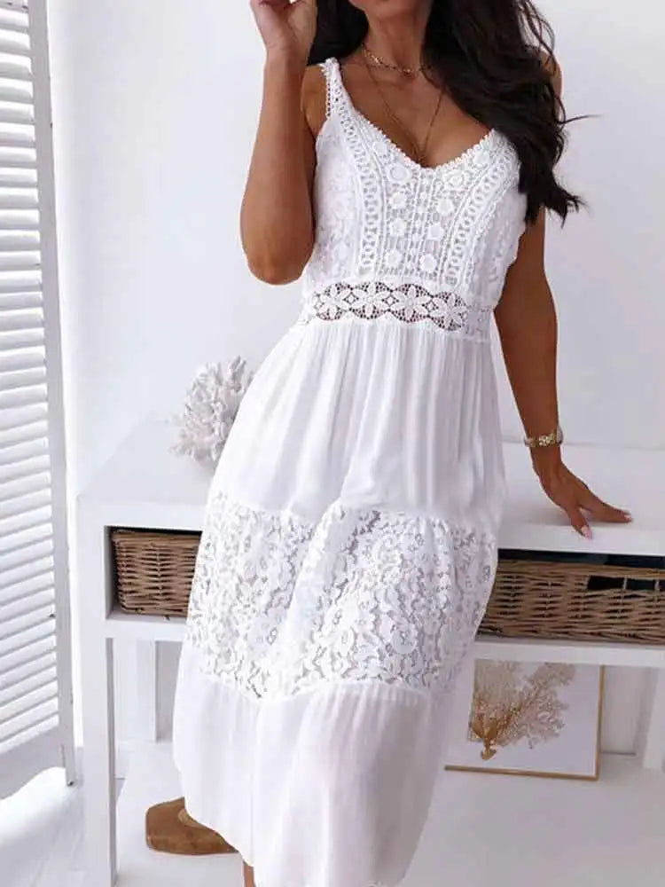 Robe Midi Boho pour Femmes Dos Nu Sexy