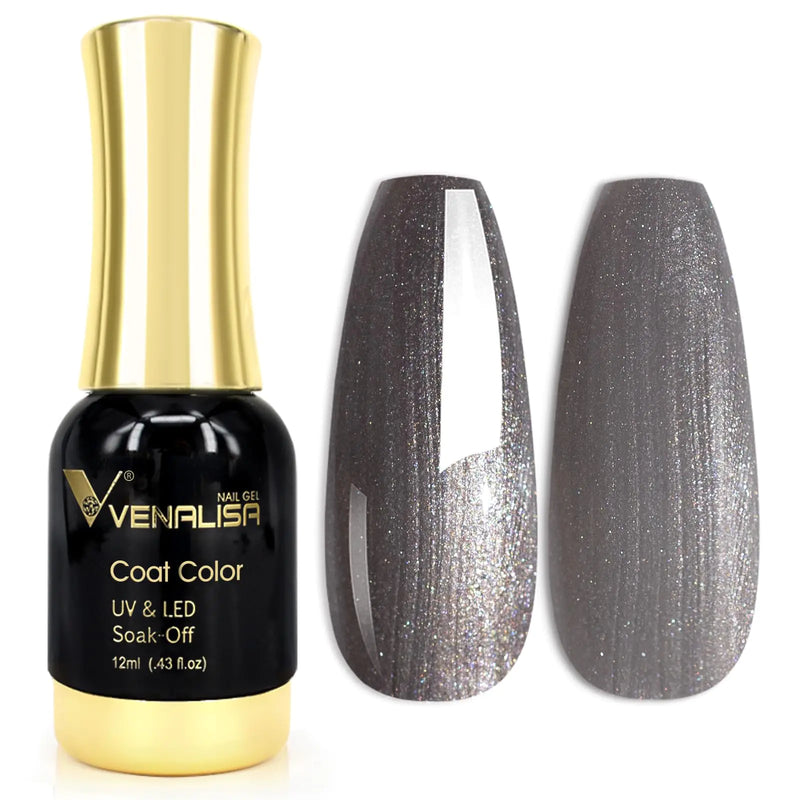 Vernis à ongles gel gris métallisé VENALISA, 1 pièce de vernis à ongles gel de couleur grise